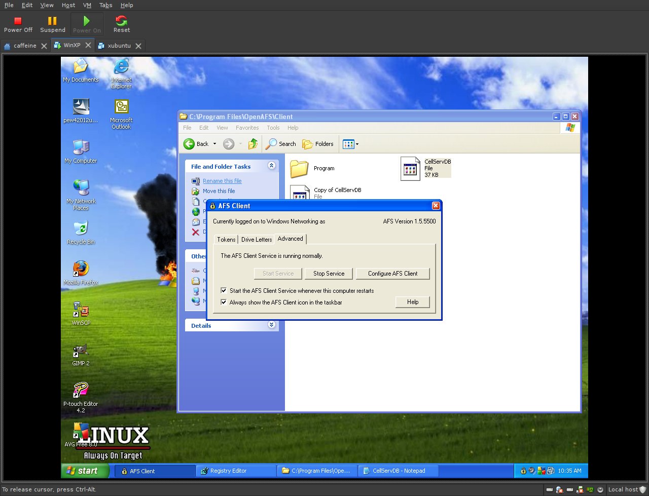 Click For Full View image of openafs advanced tab